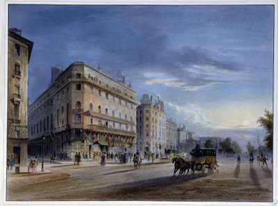 Boulevard des Italiens - i "" Paris en 1837"" av Arnout av Louis Jules Arnout