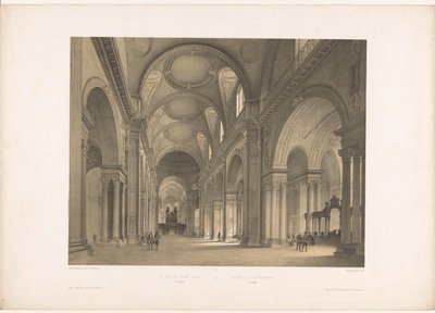 Interiør av St Paul's Cathedral i London St. Paul's inside view at London / St. Paul vue intérieure à Londres (tittel på objekt) England, Ireland & Scotland (serietittel) England, Ireland & Scotland (serietittel) av Louis Jules Arnout