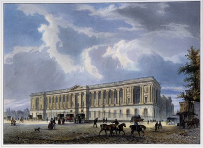 Utsikt over Louvre Colonnade - i "" Paris en 1837"" av Arnout av Louis Jules Arnout