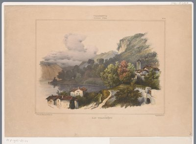Utsikt over innsjøen Trasimeno i Italia Lac Trasimene (tittel på objekt) Minner fra Italia av Villeneuve (serietittel) Villeneuve. Souvenirs d