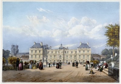 Le Palais du Luxembourg, på hagesiden. I "Paris og omegn" av Louis Julien Jacottet