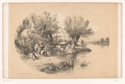 Fiskere på en innsjø Pittoreske turer (serietittel) Promenades pittoreske (serietittel på objekt) av Louis Julien Jacottet