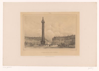 Utsikt over Colonne Vendôme Colonne de la Place Vendôme (tittel på objekt) Ansikter i og rundt Paris (serietittel) Paris (serietittel på objekt) av Louis Julien Jacottet