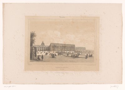 Zicht op het kasteel van Versailles vanuit de tuinen Façade du Château, Côté du Parc (title on object) Gezichten in en om Parijs (series title) Versailles (series title on object)   1377624   no       norwegian Successfully Translated  Original: The Prince av Louis Julien Jacottet