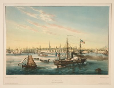 New York. Ankomst av den transatlantiske dampbåten. av Louis Le Breton