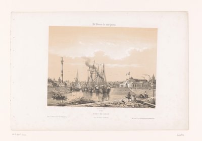 Utsikt over Caen fra Cours Caffarelli Port de Caen, Pris du Cours Caffarelli (tittel på objekt) Contemporary France (serietittel) La France de nos jours (serietittel på objekt) av Louis Le Breton