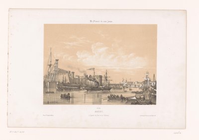 Utsikt over havnen og slottet i Brest brest. L