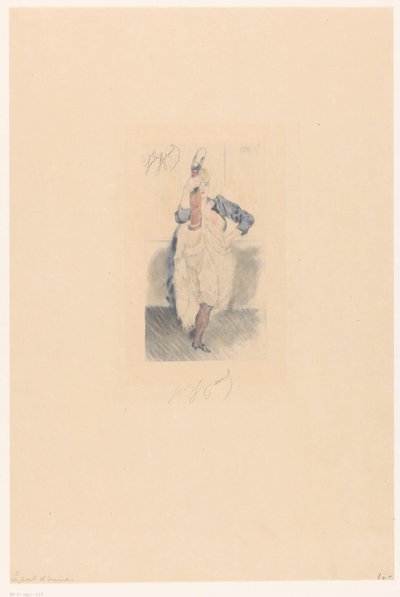 Cancan-danser med rett ben og arm ved siden Le port d