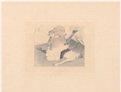 Fleksibilitetsøvelse av en cancan-danser Brisement à terre av Louis Legrand (signed by artist)