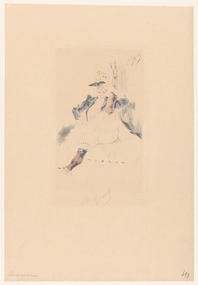 Hilsen cancan danser Le salut militære av Louis Legrand (signed by artist)