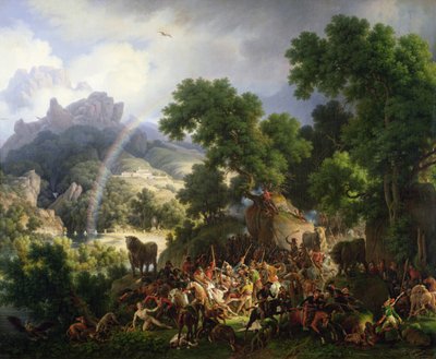 General Lejeune. tatt til fange og strippet av spanske geriljatropper, reddet av Don Juan Padalea (