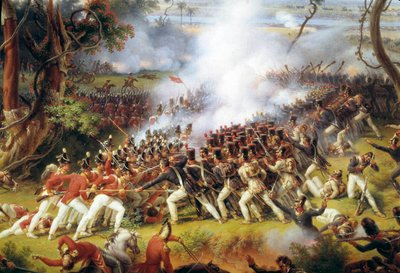 Napoleonsk kampanje i Spania og Portugal (1808-1813): "" Slaget ved Chiclana, nær Cadiz, 5. mai av Louis Lejeune