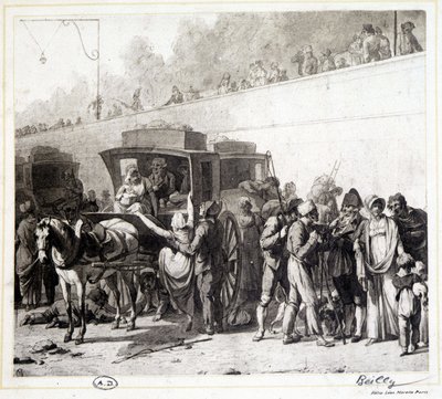 Ankomsten av en flid, heliogravyr av Léon Marotte ifølge maleriet av Boilly (1803). av Louis Leopold (after) Boilly