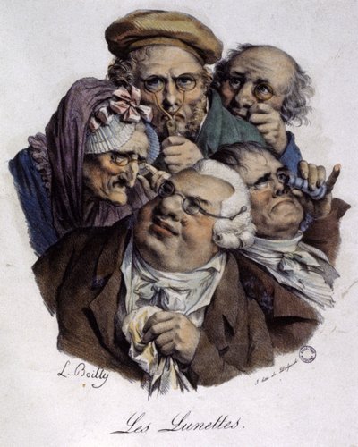Brillene, ca. 1820 (gravering) av Louis Leopold (after) Boilly