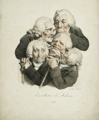 Konsultasjon av leger, 1823 av Louis Leopold Boilly