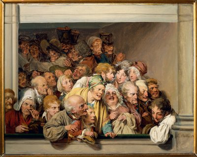 Frankrike, Paris, Versailles, Teaterboks på gratis forestillingsdag av Louis Leopold Boilly