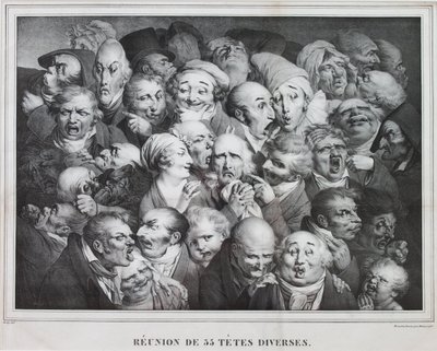 Gruppe på trettifem hoder, 1825 av Louis Leopold Boilly