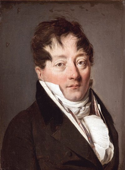 Portrett av Alexandre Balthazar Laurent Grimod de la Reyniere (1758-1837) av Boilly, Louis-Leopold (Louis Leopold) (1761-1845), - Olje på lerret, 22x17 - Musee Marmottan Monet, Paris av Louis Leopold Boilly