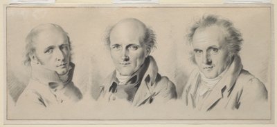 Portretter av Charles Percier, Pierre-Francois Leotard Fontaine og Claude-Louis Bernier, før 1807 av Louis Leopold Boilly