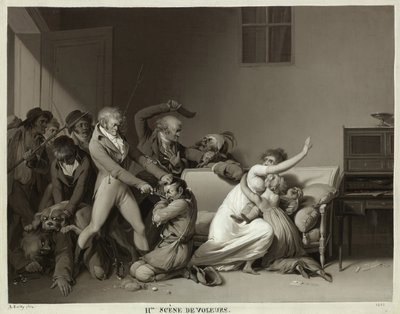 Andre scene med innbruddstyver: Innbruddstyvene arrestert, 1810 av Louis Leopold Boilly