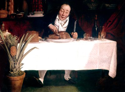 The Gourmand: Mann som spiser kalkun av Louis Leopold Boilly