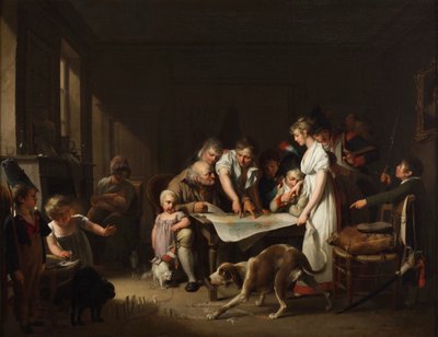 Lesingen av Bulletin of the Grand Army av Louis Leopold Boilly