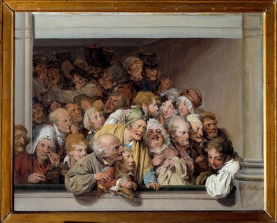 Une loge, le jour du spectacle gratuit Peinture de Louis Leopold Boilly (1761-1845) 1830 Søn. 0,33x0,41 m Versailles, musee Lambinet - Teaterboks, dagen for gratisforestillingen. Maleri av Louis Leopold Boilly (1761-1845) av Louis Leopold Boilly