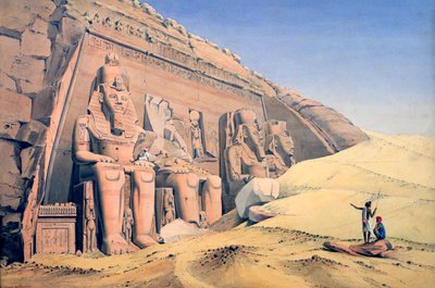 'Great Temple of Ramesses II, Abu Simbel', 1846 av Louis M. A. Linant de Bellefonds,