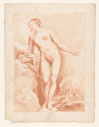 Naken Venus med to turtelduer av Louis Marin Bonnet (possibly)