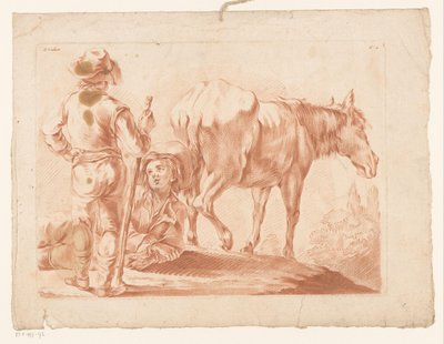 To gutter med en hest av Louis Marin Bonnet (possibly)