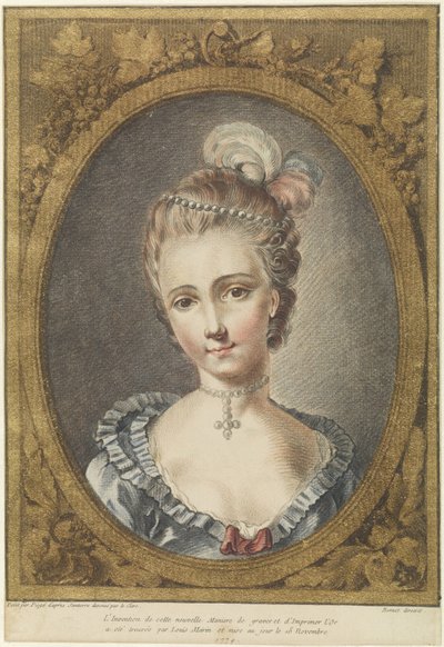 Byste av en ung kvinne med perlekjede av Louis Marin Bonnet