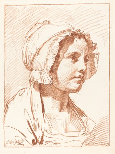 Leder for en ung kvinne med caps, før 1764. av Louis Marin Bonnet