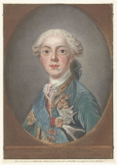 Portrett av Louis Stanislas Xavier av Frankrike Louis-Stanislas-Xavier av Frankrike, greve av Provence (tittel på objekt) av Louis Marin Bonnet