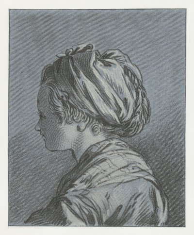 Portrett av en muscovy tjenestepike Tête de servante Moscovite av Louis Marin Bonnet