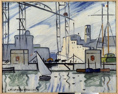 Marseille, fergebroen Maleri av Louis Mathieu Verdilhan (1875-1928) ca. 1918-1920 Musee Cantini, Marseille av Louis Mathieu Verdilhan