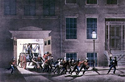 The Night Alarm, pub. av Currier og Ives, New York av Louis Maurer