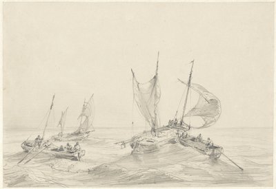 Sjø med fiskefartøy av Louis Meijer