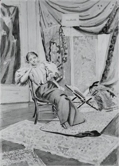 Jente på stol, ca. 1891. av Louis Michel Eilshemius