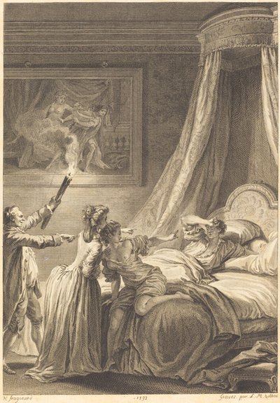 Le gascon puni av Louis Michel Halbou and Antoine Jean Duclos after Jean Honoré Fragonard