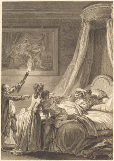Le gascon puni av Louis Michel Halbou and Antoine Jean Duclos after Jean Honoré Fragonard