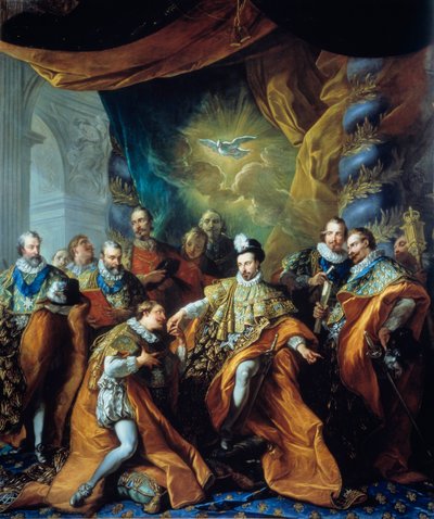 Institution of the Order of the Holy Spirit (Order of the Holy Spirit) av Henry III Maleri av Louis Michel van Loo (1707-1771). 18. århundre. Paris, Musee de la Legion d