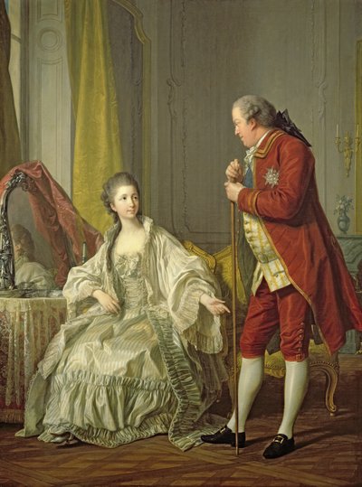 Portrett av Marquis de Marigny og hans kone, Marie-Francoise Constance Julie Filleul av Louis Michel van Loo