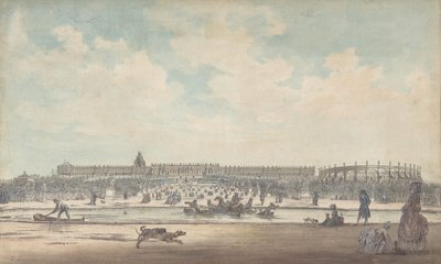Château de Versailles sett fra hagene, 1779. av Louis Nicolas de Lespinasse