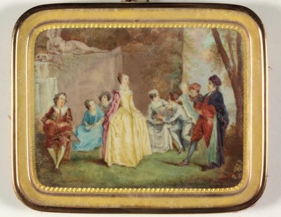 Fete Champetre (emalje) av Louis Nicolas van (manner of) Blarenberghe