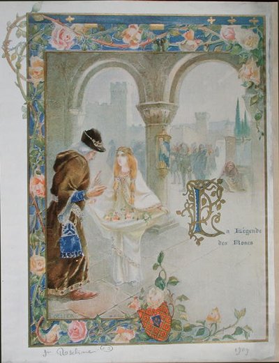 St. Rosalina av Villeneuve (1267-1329) ca. 1900 (farge litho) av Louis Ollier