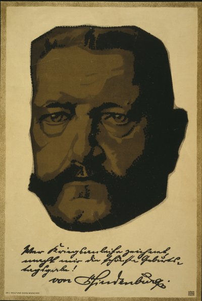 Portrett av general feltmarskalk Paul von Hindenburg av Louis Oppenheim