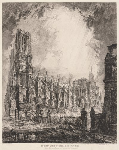 Rheims katedral og ruinene av erkebispegården av Louis Orr