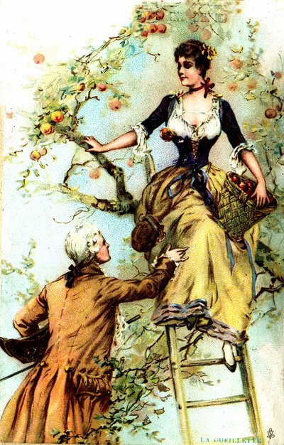 Plukking: Publisitet for kakaoen Blooker 1874 (trykk) av Louis Paul Pierre Dumont