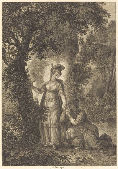 Bruden til kongen av Garbe: Treet av Louis Petit after Jean Honoré Fragonard