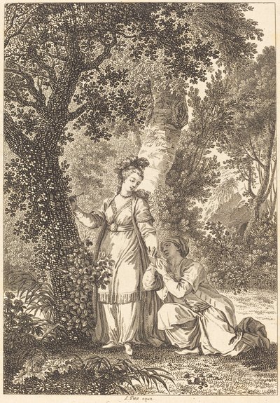 Bruden til kongen av Garbe: Treet av Louis Petit after Jean Honoré Fragonard